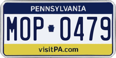 PA license plate MOP0479