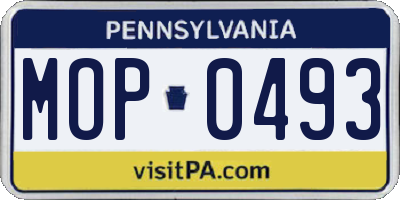PA license plate MOP0493