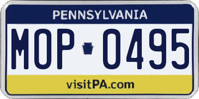 PA license plate MOP0495