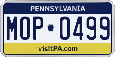 PA license plate MOP0499