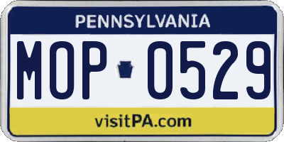 PA license plate MOP0529