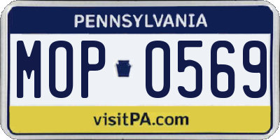 PA license plate MOP0569