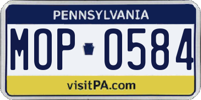 PA license plate MOP0584