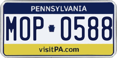PA license plate MOP0588