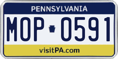 PA license plate MOP0591