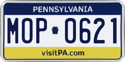 PA license plate MOP0621