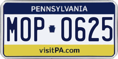 PA license plate MOP0625
