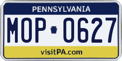 PA license plate MOP0627