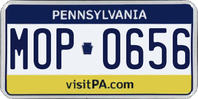 PA license plate MOP0656