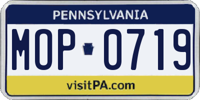 PA license plate MOP0719