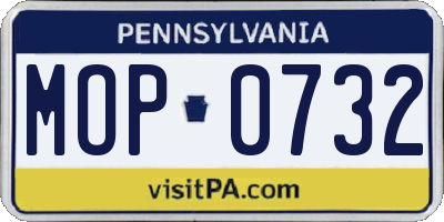 PA license plate MOP0732