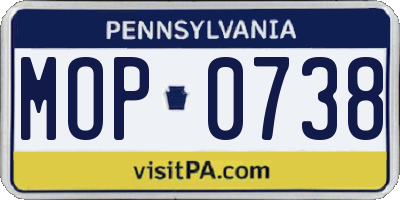 PA license plate MOP0738