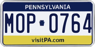 PA license plate MOP0764