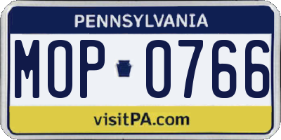 PA license plate MOP0766