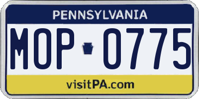 PA license plate MOP0775