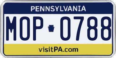 PA license plate MOP0788