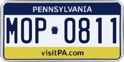 PA license plate MOP0811