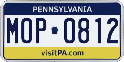 PA license plate MOP0812