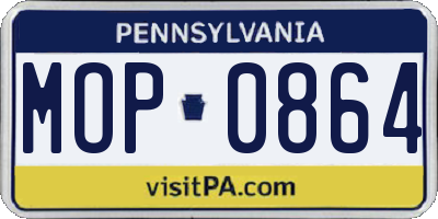 PA license plate MOP0864