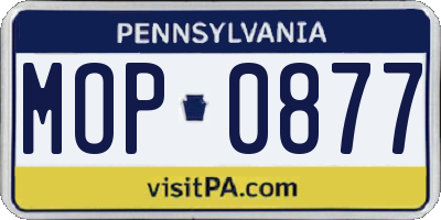 PA license plate MOP0877