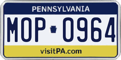 PA license plate MOP0964