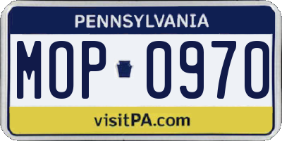 PA license plate MOP0970