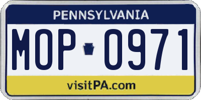 PA license plate MOP0971