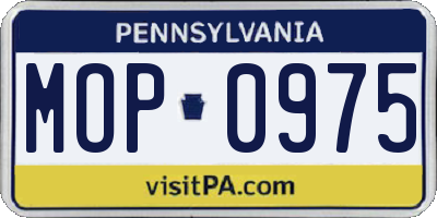 PA license plate MOP0975