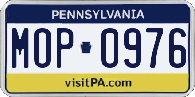 PA license plate MOP0976