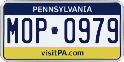 PA license plate MOP0979