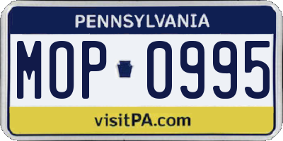 PA license plate MOP0995