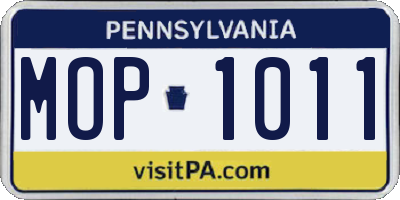 PA license plate MOP1011