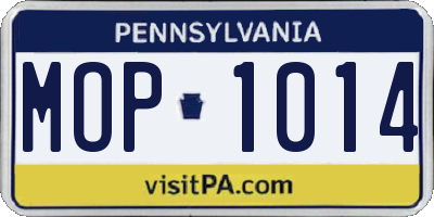 PA license plate MOP1014