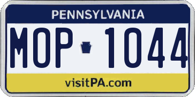 PA license plate MOP1044