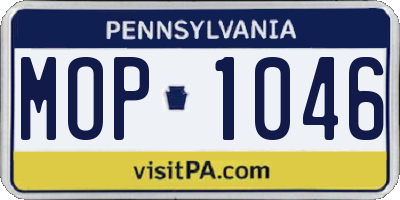 PA license plate MOP1046