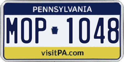 PA license plate MOP1048