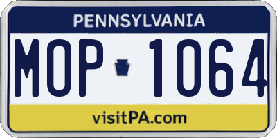 PA license plate MOP1064