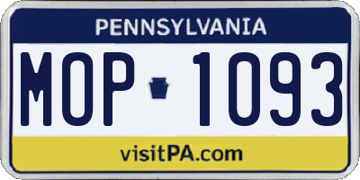 PA license plate MOP1093
