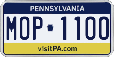 PA license plate MOP1100