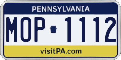PA license plate MOP1112