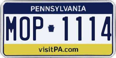 PA license plate MOP1114