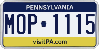 PA license plate MOP1115