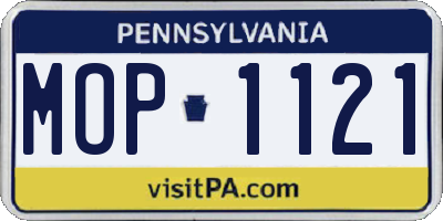 PA license plate MOP1121