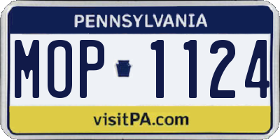 PA license plate MOP1124