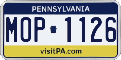 PA license plate MOP1126