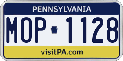 PA license plate MOP1128