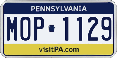 PA license plate MOP1129