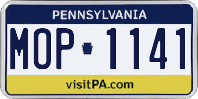 PA license plate MOP1141