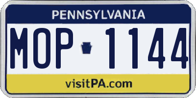 PA license plate MOP1144