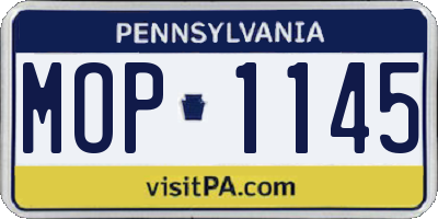 PA license plate MOP1145